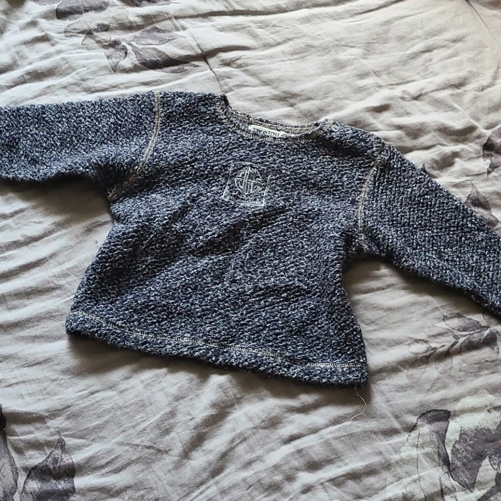Girls' Dark Blue Knitted Sweater
